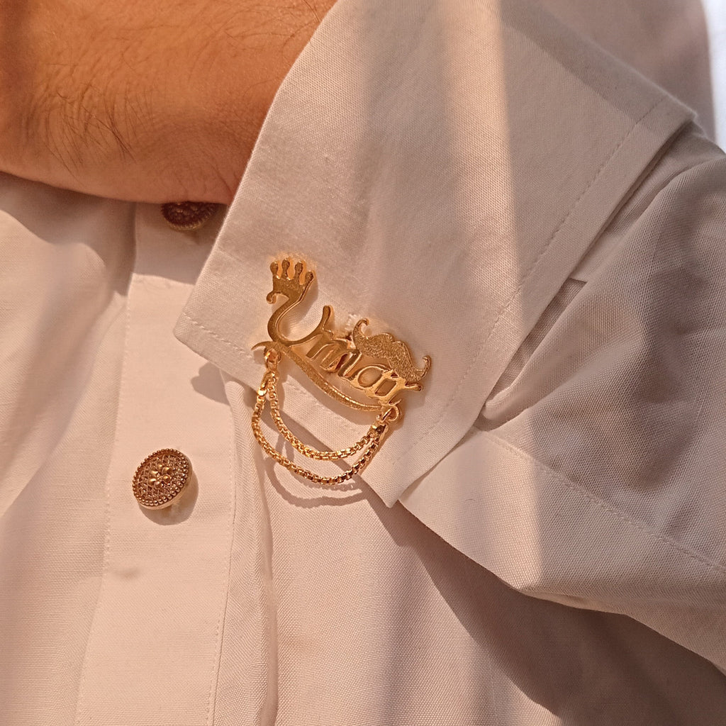 Customized Classic Mustache with Chain Cufflinks Pair For Men