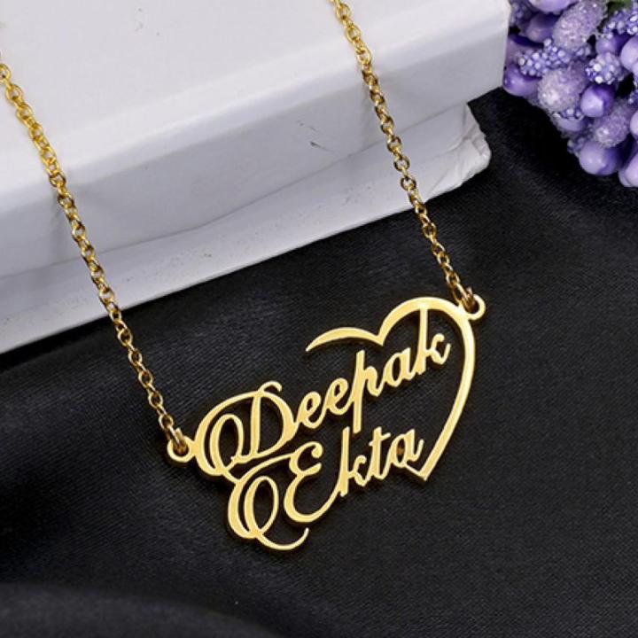 Half heart name necklaces