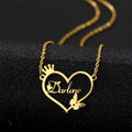 Butterfly crown name necklace