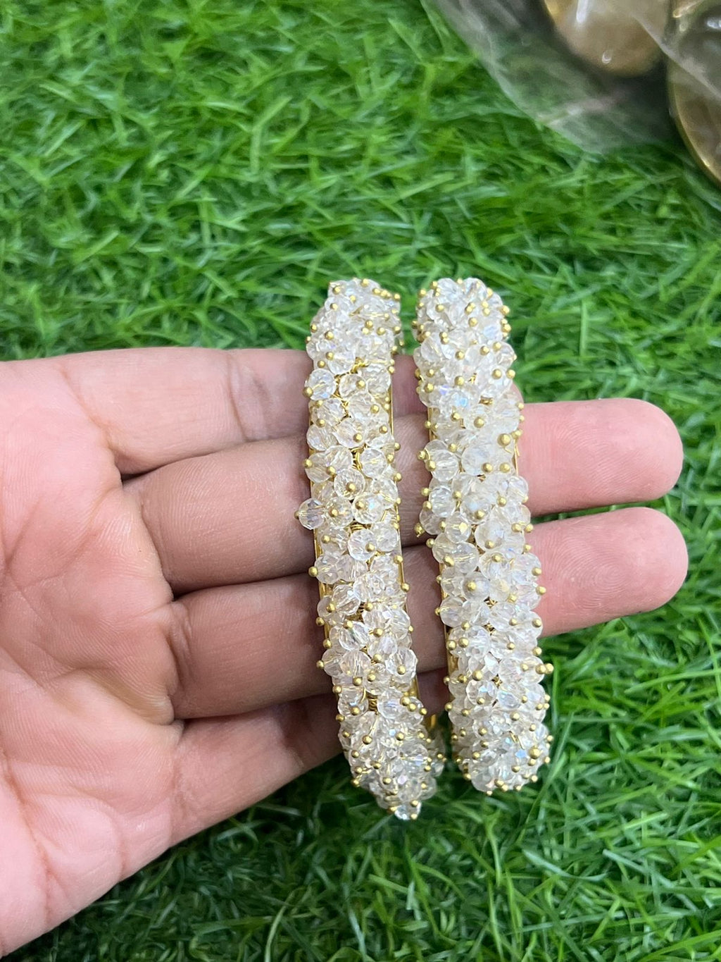 1.Crystal gajarah bangles.