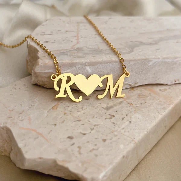 Small heart name necklace