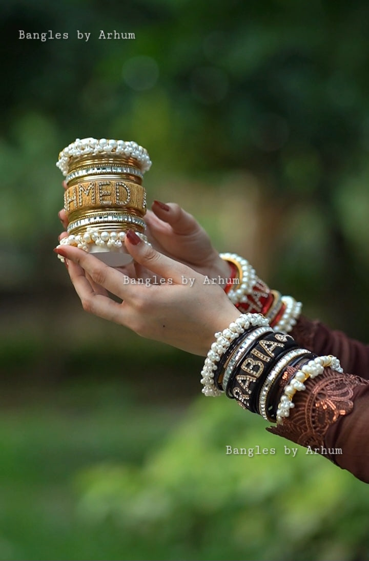 Customize Name Bangles set.