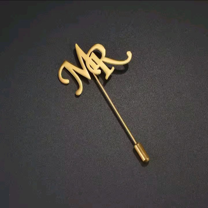Minimal Initial Lapel Pin For Men