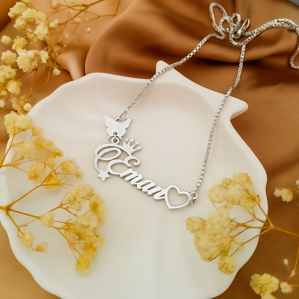 Love personalised name necklace