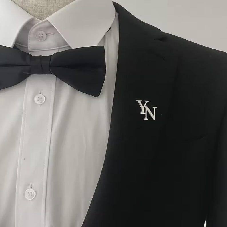 Minimal Initial Coat Brooch For Men